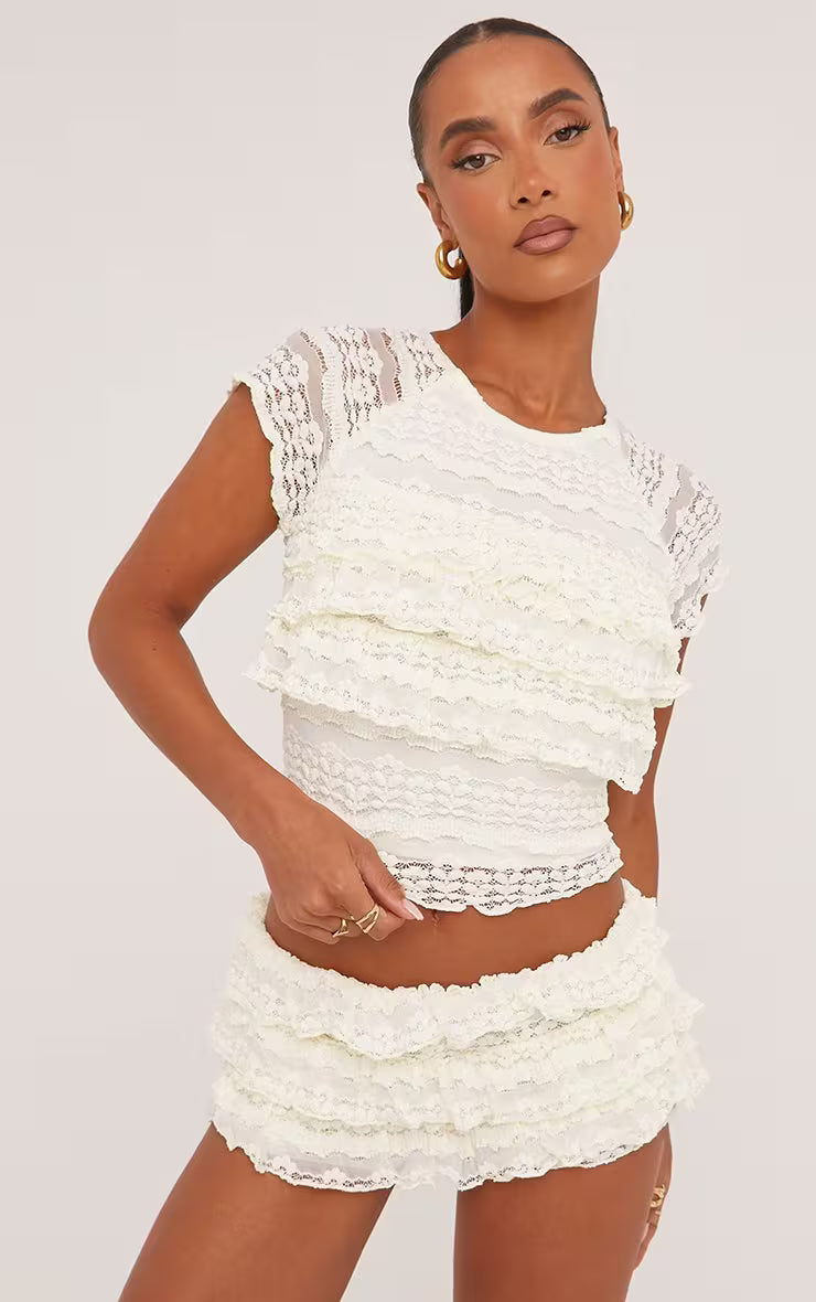 MALLORI FRILLS SHORT SET