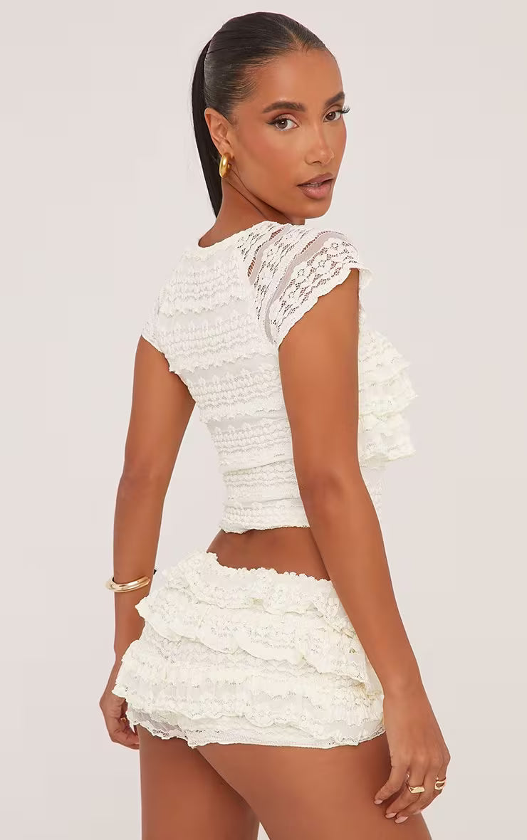 MALLORI FRILLS SHORT SET
