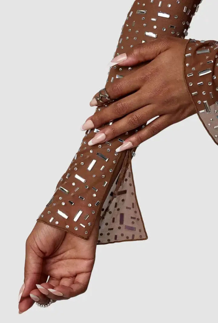 Dresses DIAMOND DRIP RHINESTONE MINI DRESS