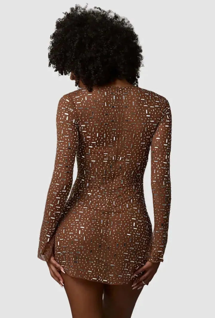 Dresses DIAMOND DRIP RHINESTONE MINI DRESS