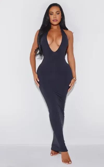 Deep V Backless Bodycon Dress
