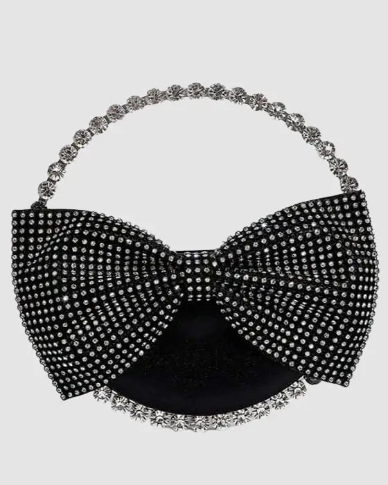 Bags Black ELINA RHINESTONE BOWTIE CLUTCH