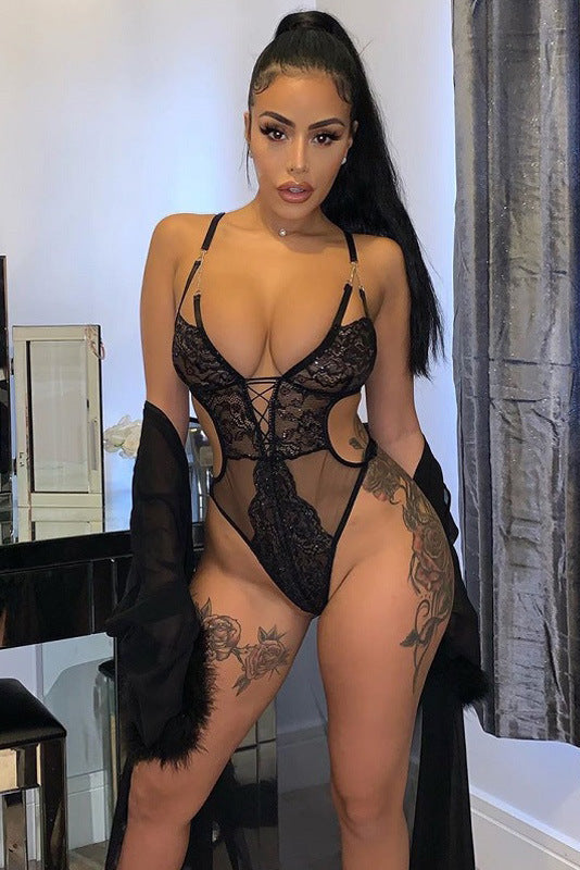 Lace Cutout Bodysuit Lingerie