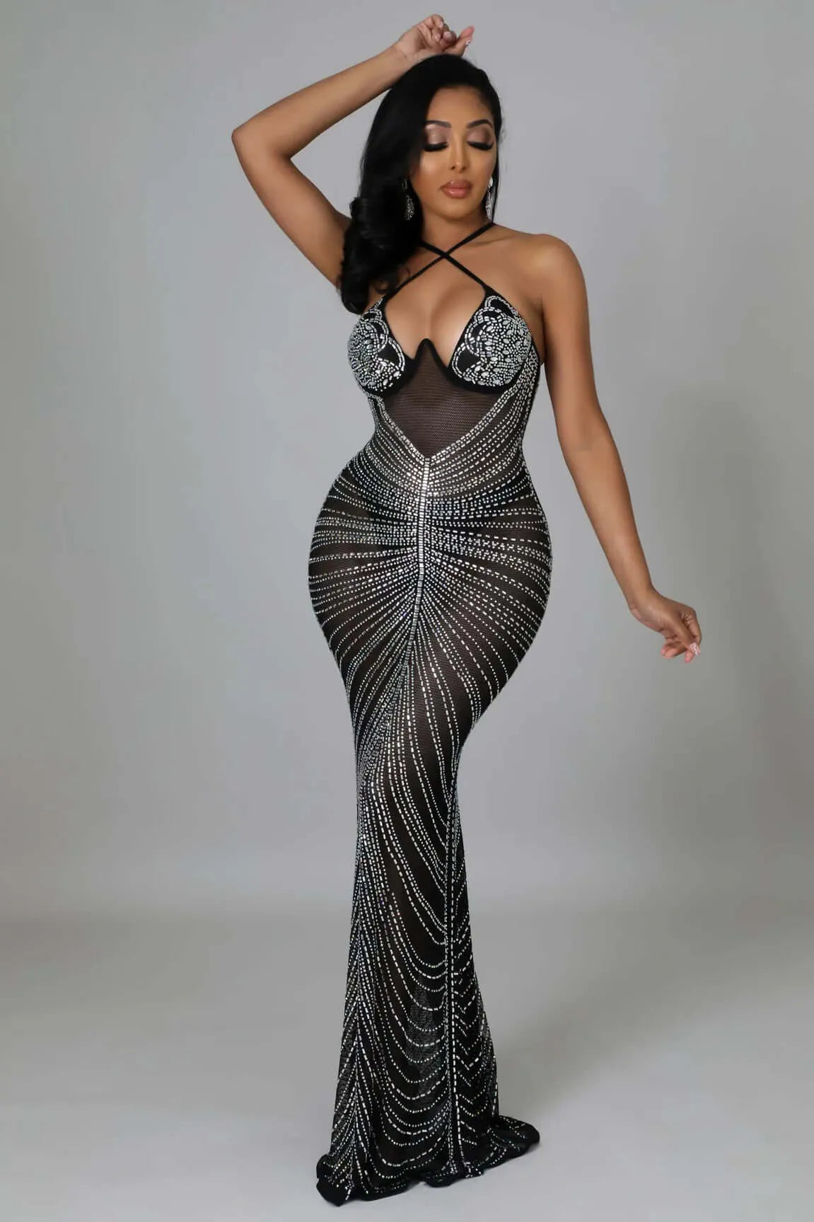 Dresses PERFECT MUSE RHINESTONE MAXI DRESS