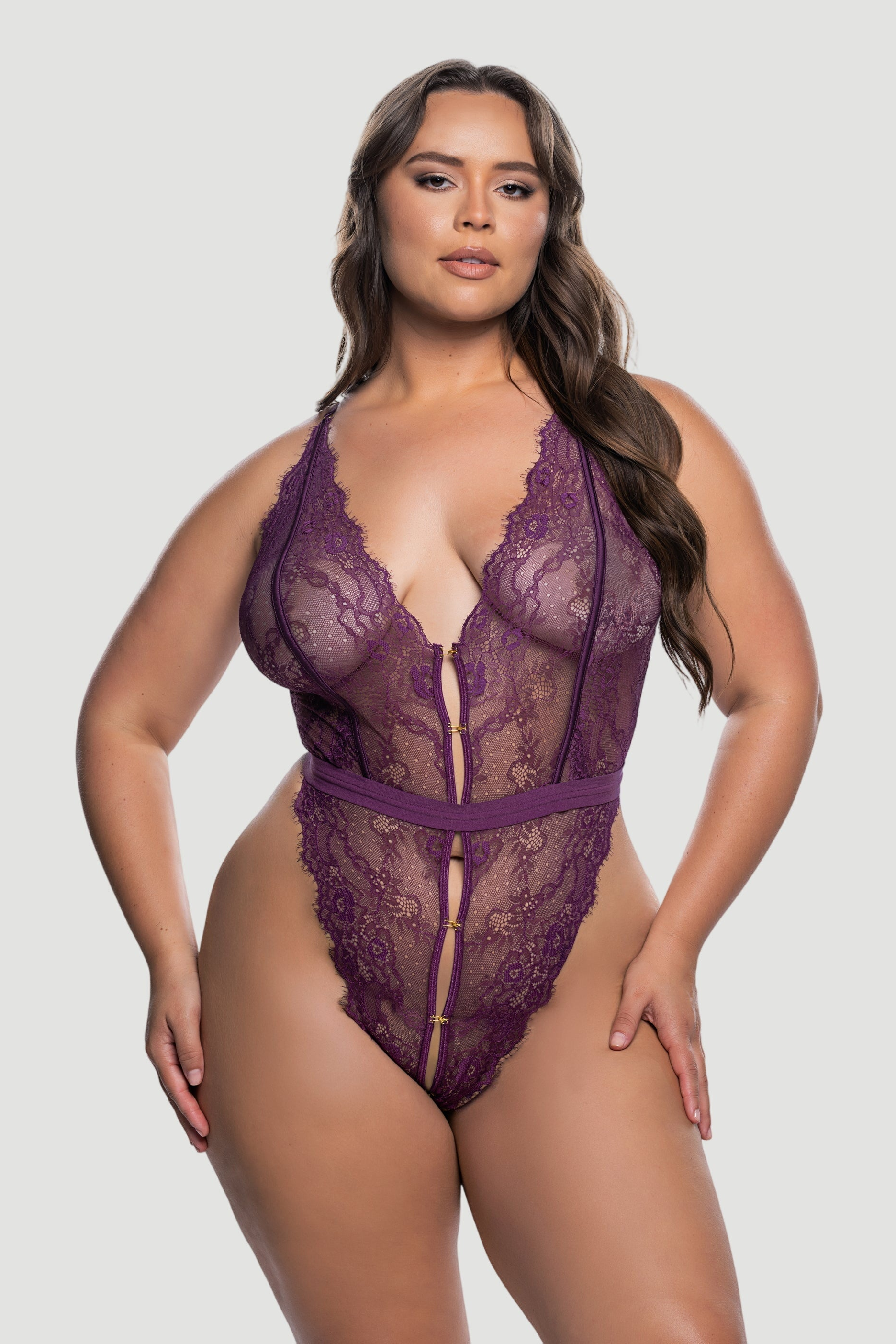 Scalloped Lace Thong Bodysuits