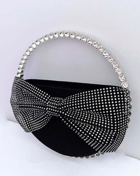 Bags Black ELINA RHINESTONE BOWTIE CLUTCH