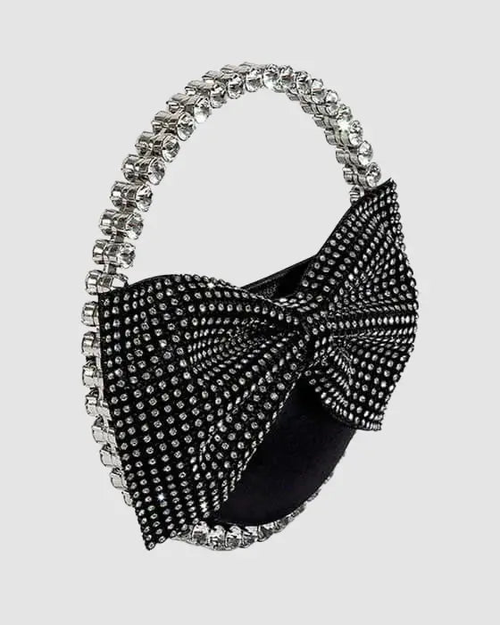 Bags Black ELINA RHINESTONE BOWTIE CLUTCH