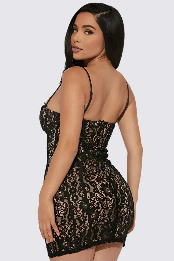 Dresses AFTER DARK LACE MINI DRESS