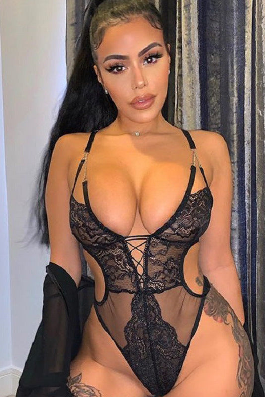 Sheer Lace Bodysuit Lingerie