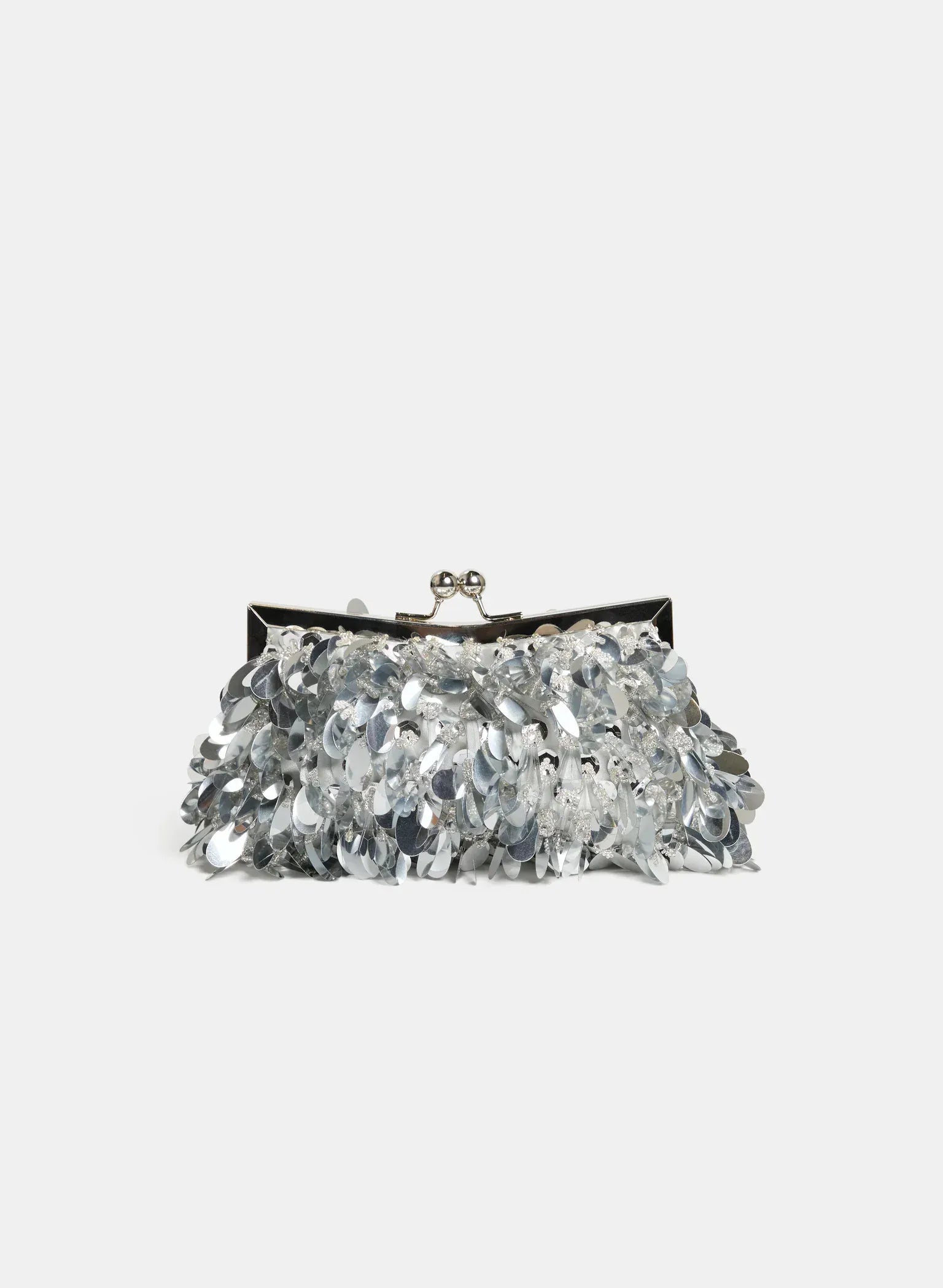 Bags Silver SILVER MUSE SPARKLY CLUTCH BAG