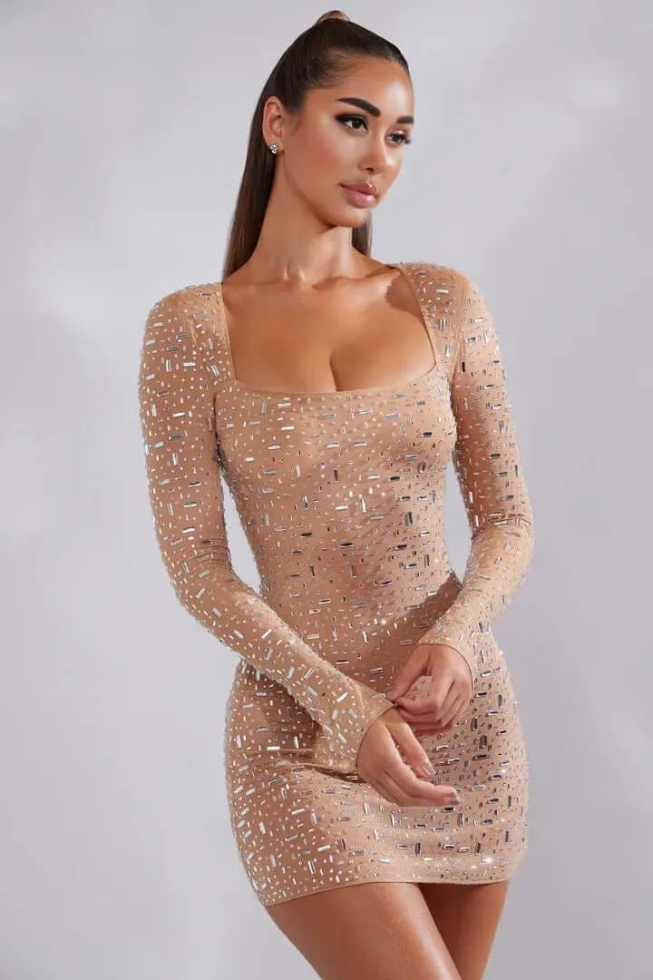 Dresses DIAMOND DRIP RHINESTONE MINI DRESS