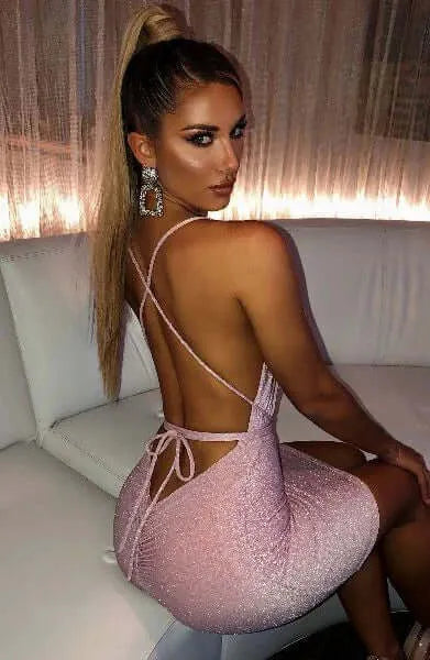 Dresses AFTER GLOW HALTER MINI DRESS