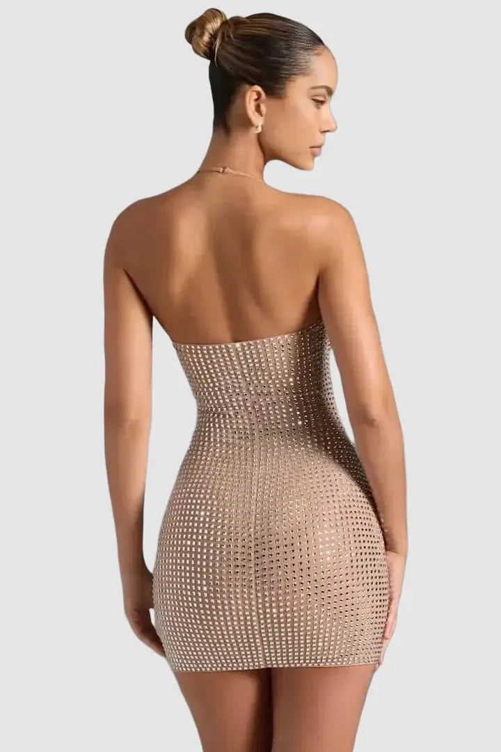 Dresses DIAMOND GIRL RHINESTONE HALTER DRESS