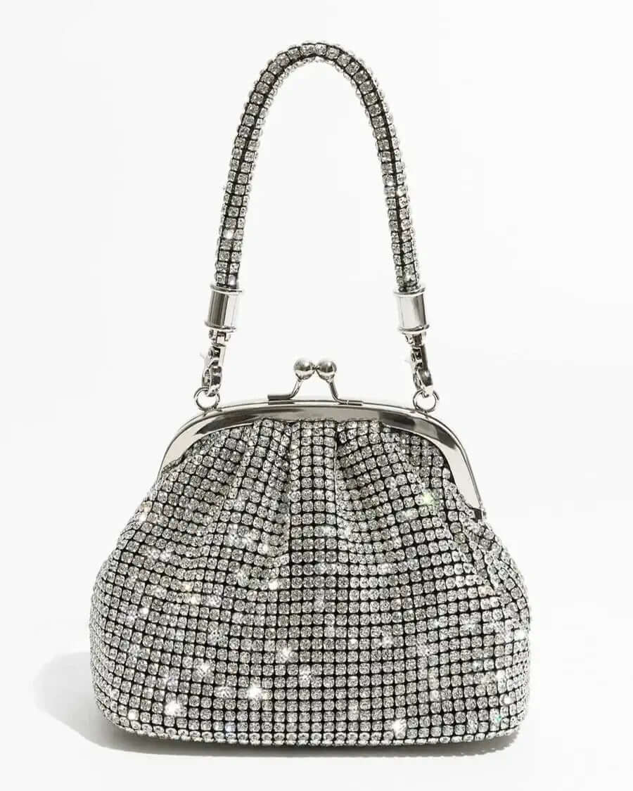 Bags Silver AMORA RHINESTONE CLUTCH BAG
