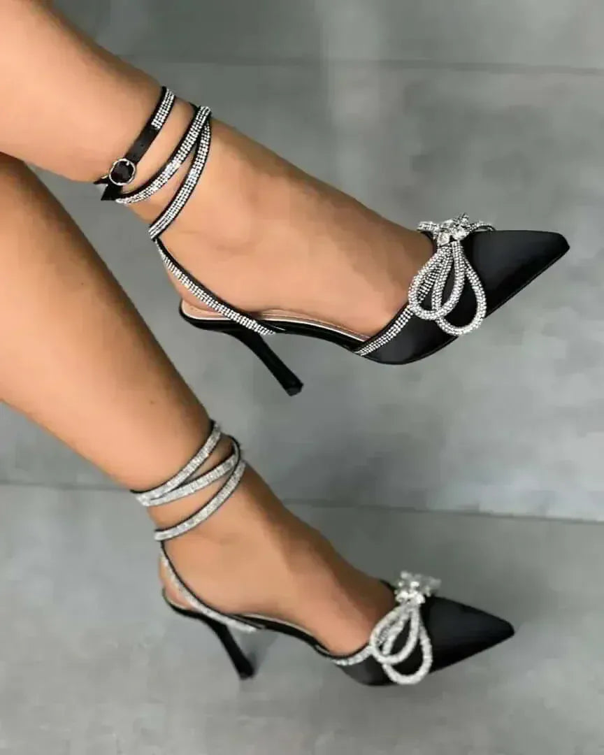 Shoes AMAYA RHINESTONE BOW HEELS
