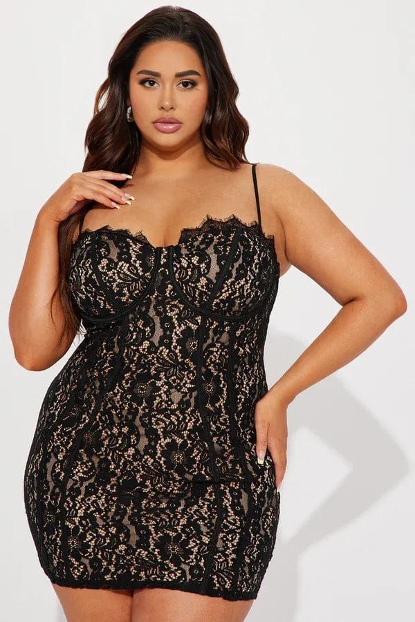 Dresses Black / L AFTER DARK LACE MINI DRESS