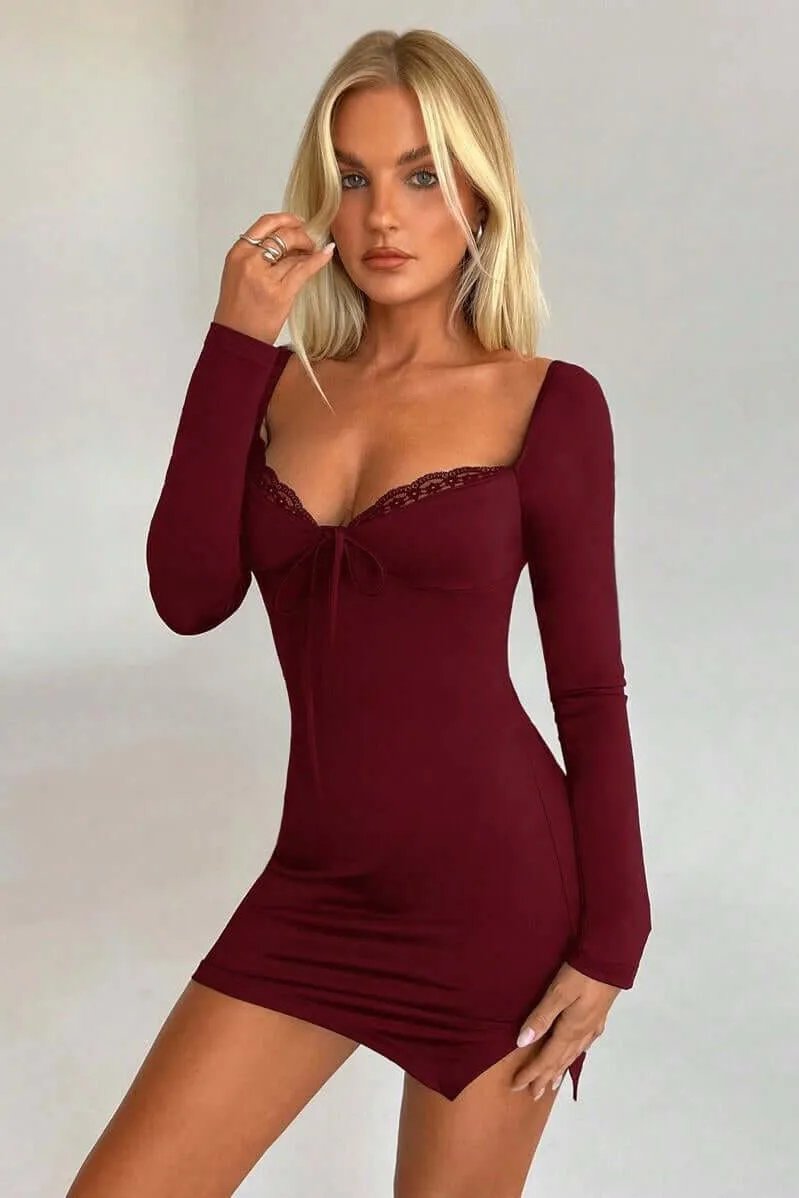 Dresses BE MINE LONG SLEEVE MINI DRESS