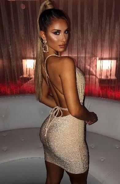 Dresses AFTER GLOW HALTER MINI DRESS