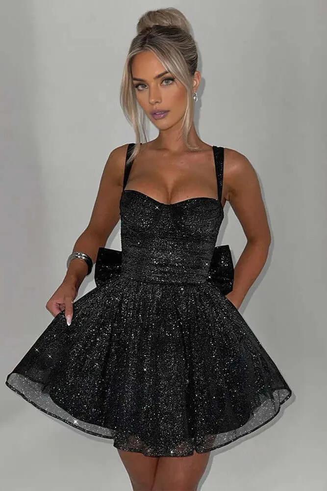 Dresses Black / S NADIA SPARKLY CORSET MINI DRESS