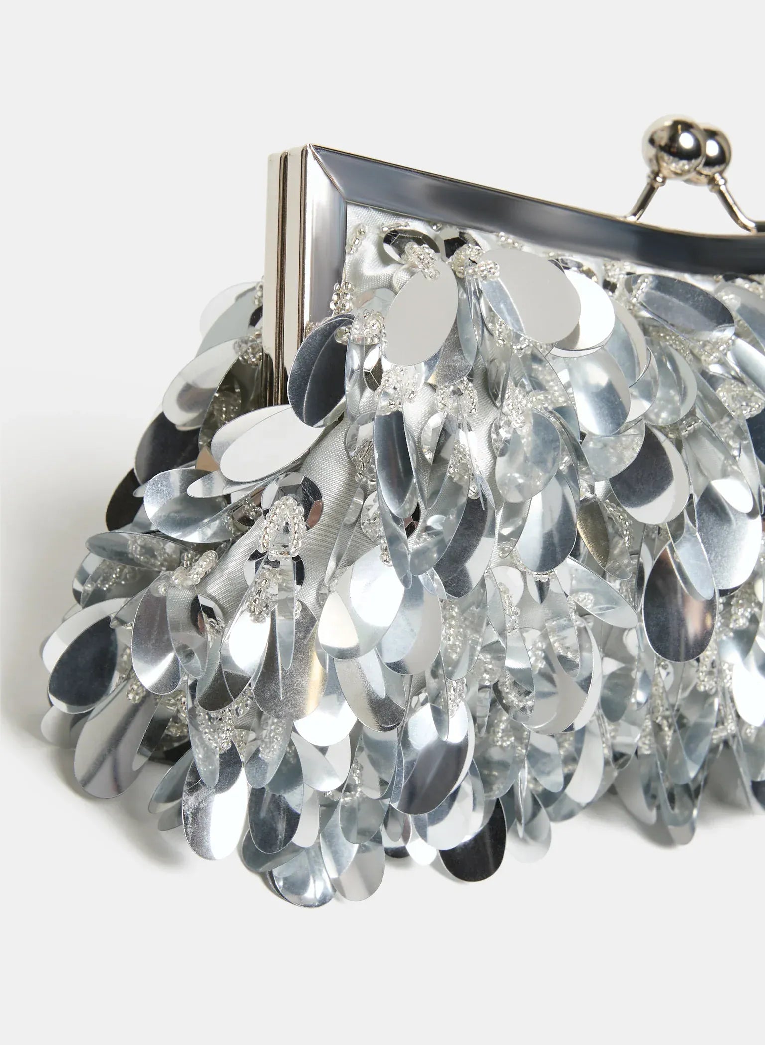 Bags Silver SILVER MUSE SPARKLY CLUTCH BAG