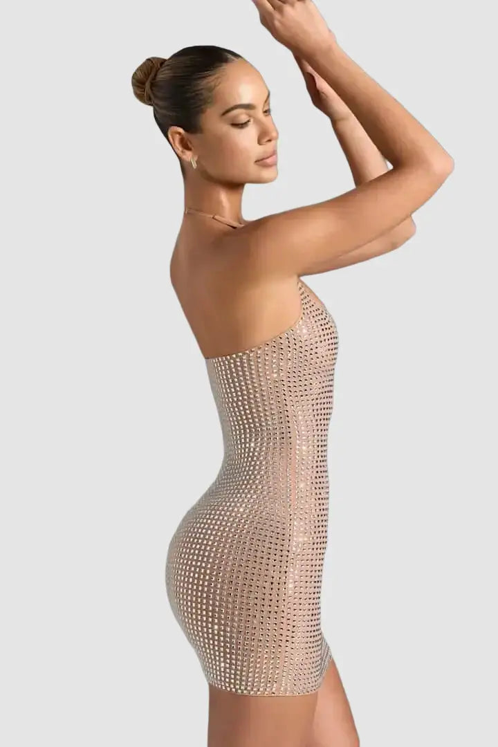 Dresses DIAMOND GIRL RHINESTONE HALTER DRESS