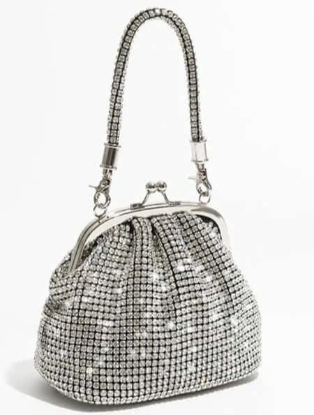Bags Silver AMORA RHINESTONE CLUTCH BAG