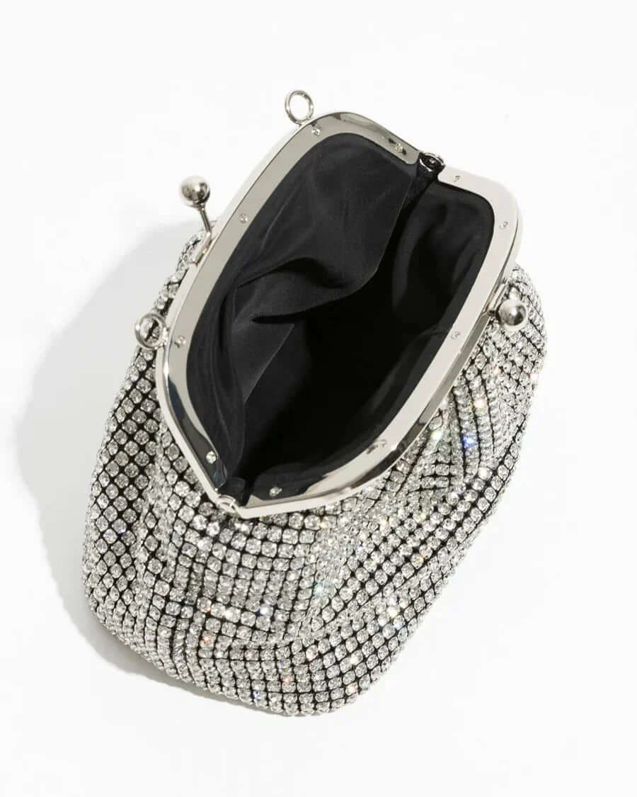 Bags Silver AMORA RHINESTONE CLUTCH BAG